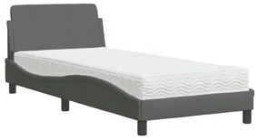 3208285 vidaXL Легло с матрак, тъмносив, 80x200 см, плат
