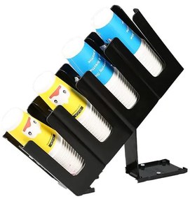 Пластмасов бар органайзер за чаши регулируем с 4 отделения черен 12x24xh45см (JD-86255)