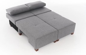 Троен разтегателен диван Perenna Linen, цвят Сив