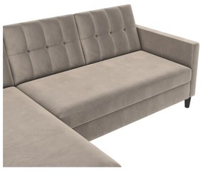 Бежов кадифен ъглов диван Hartford – Støraa