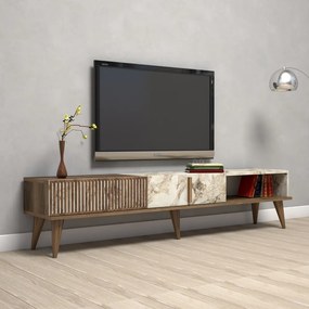 Маса за телевизор от декор от мрамор в естествен цвят 180x40 cm Milan – Kalune Design