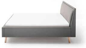 Светлосиво двойно легло 180x200 cm тапицирано без ламелно дъно Frieda – Meise Möbel