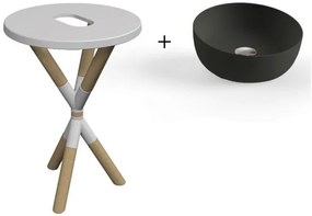 Комплект за баня Cross Scarabeo-Diameter 39 cm.-White-Black