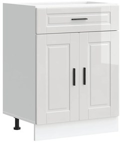 853969 vidaXL Кухненски шкаф Porto, бял гланц, инженерно дърво