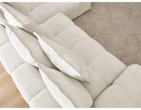 Бял шенилов сгъваем/с място за съхранение ъглов диван (десен ъгъл) Everest – Bobochic Paris