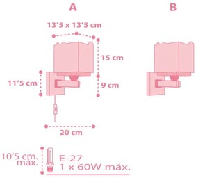 Стенна апличка Ango Baby Jungle-Pink