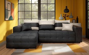 Разтегателен ъглов диван с подлакътник етажерка Мелвин S