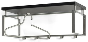 Черна/в сребрист цвят метална стенна закачалка с рафт 70 cm Rex – Spinder Design