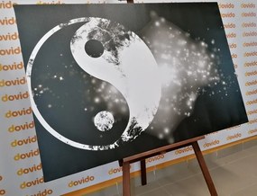 Картина на платно – Символ Ин и Ян в черно-бял вариант