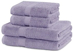 Памучни хавлии и кърпи за баня в комплект от 4 бр. от тери лавандула Marina – DecoKing