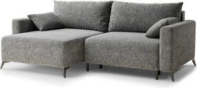 Сив шенилов сгъваем/с място за съхранение ъглов диван (ляв ъгъл) Leon – Maison de Rêve