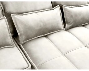 Бежов кадифен сгъваем/с място за съхранение ъглов диван (десен ъгъл) Campo – ELTAP