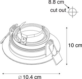 Интелигентен модерен вграден прожектор стомана вкл. Wifi GU10 източник на светлина - Rondoo