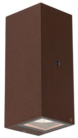 Аплик ръждивокафяв 2-светлинен GU10 AR70 IP44 със сензор светло-тъмно - Baleno