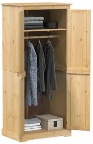 4002769 vidaXL Гардероб "Corona" 76x50x170 см бор масив