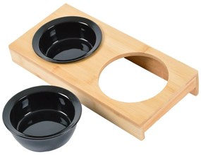 Бамбуков комплект купички с основа за куче ø 12 cm – Love Story