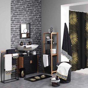 Черно-златист килим за баня WC 45x45 cm Orbella – douceur d'intérieur