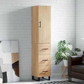 3198876 vidaXL Висок шкаф, сонома дъб, 34,5x34x180 см, инженерно дърво