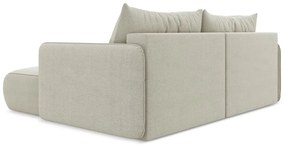 Кремав разтегателен ъглов диван с място за съхранение (десен ъгъл) Nanea – Makamii