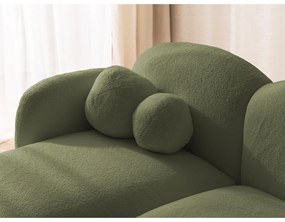 Зелен ъглов диван от прежда с примки от букле (ляв ъгъл) Orbit – Ropez