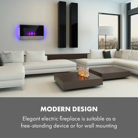 Klarstein Basel Baseline, електрическа камина, 2000 W, 2 нива, термостат, стъкло, неръждаема стомана