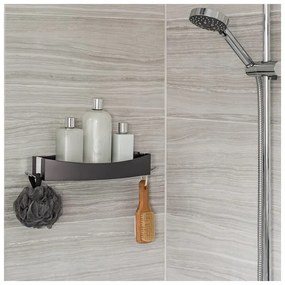 Черна стена, монтирана на стената, самозадържаща се Clever Flip Shower Shelf - Compactor
