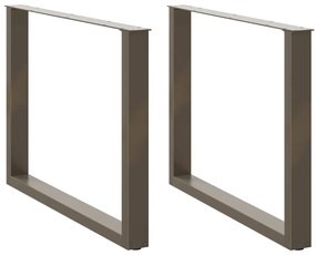4013199 vidaXL Крака за трапезна маса, U-образни, 2 бр., естествена стомана, 100 x (72-73) см, стомана