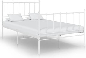 324953 vidaXL Рамка за легло, бяла, метал, 120x200 cм