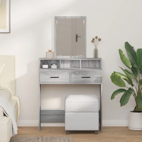 Sonata H Тоалетка с чекмеджета Сив Сонома 79x41x140 см