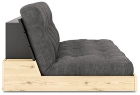 Черен/антрацит разтегателен диван от велур 196 cm Base – Karup Design