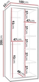 Гардероб Selfie 100 плъзгащ-Бяло