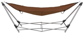 Хамак със сгъваема стойка, кафяв