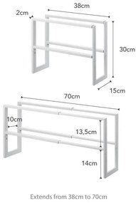 Бяла метална телескопична стойка за обувки Line - YAMAZAKI