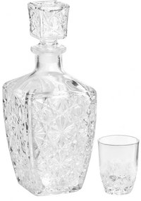 Bormioli Rocco - Стъклен комплект за ликьор от 7 части (бутилка/гарафа + 6 чаши) DEDALO-(2.26060)