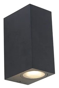 Комплект от 4 интелигентни стенни лампи черни IP44 с 8 Wifi GU10 - Baleno