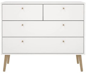 Бял нисък скрин 99x82 cm Bodo - Tvilum