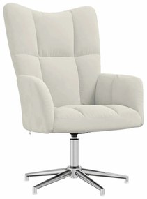 328126 vidaXL Релакс стол, кремавобял, кадифе