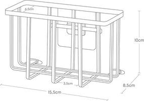 Бяла метална стойка за перилни препарати без пробиване Film Hook – YAMAZAKI