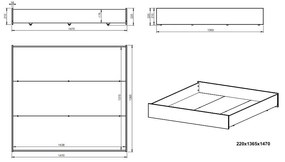 Бяло двойно легло със склад 140x190 cm Gabi - Marckeric