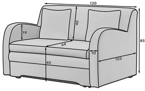 Сив кадифен сгъваем диван 130 cm Ario – ELTAP
