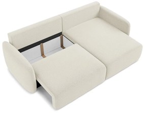 Кремав разтегателен ъглов диван с място за съхранение (десен ъгъл) Kalena – Makamii