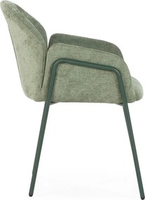 Зелени тапицирани трапезни столове в комплект 2 бр. Aslin – MOME