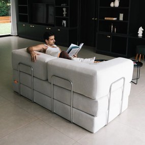 Бежов сгъваем диван от прежда с примки от букле 180 cm Bloom – TemaHome