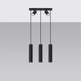 Черно метално висящо осветително тяло Etna – Sollux