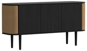 Нисък скрин от дъб в черно-кафяв цвят 150x75 cm Treasures - UMAGE