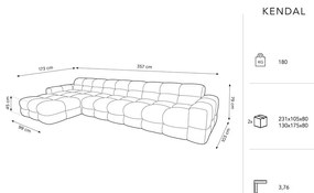 Бежов ъглов диван от кадифе (ляв ъгъл) Kendal - Micadoni Home