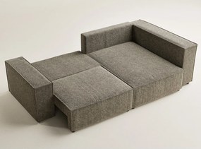 Кафяв шенилов сгъваем/с място за съхранение ъглов диван (десен ъгъл/L форма) Tonga – Maison de Rêve