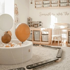 Сензорна пътека от масивен бор в естествен цвят 10x408x5 cm Montessori – Meowbaby