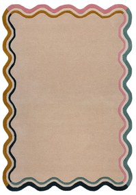 Кремав ръчно изработен вълнен килим 160x230 cm Leo Scallop – Flair Rugs