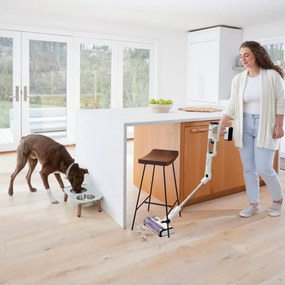 Вертикална прахосмукачка Shark IW3611EU, 240W, 0.4 л, 60 минути автономия, Разпознаване на ръбове и замърсявания, QuadClean, Антиалергеннa, LED, Бял